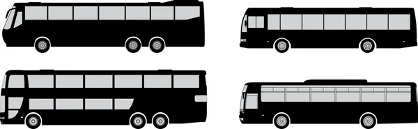 Silhouettes de bus — Image vectorielle