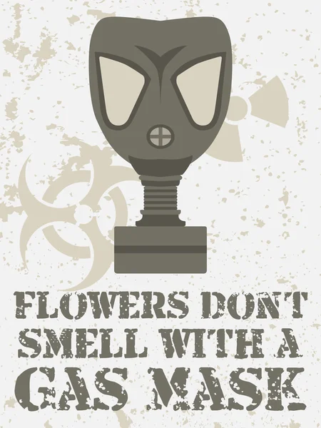 Blommor lukta inte med en gasmask — Stock vektor