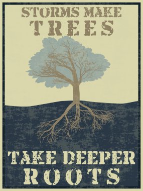 Storms make trees take deeper roots clipart