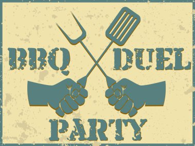 BBQ duel party clipart