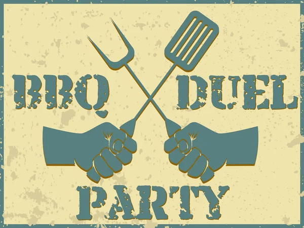 Fiesta de duelo BBQ — Vector de stock