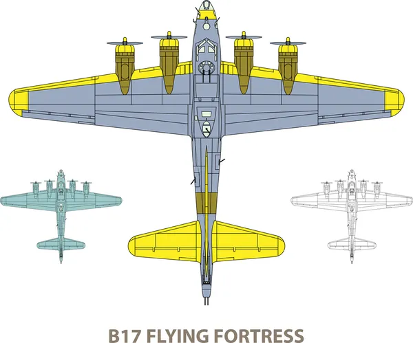 B17 飛行の要塞 — ストックベクタ