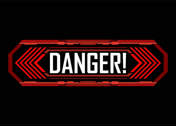 Futuristic Style Red Danger Sign Frame — Stock Vector