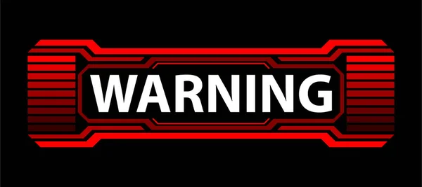 Futuristic Style Red Warning Sign Frame — Stock Vector