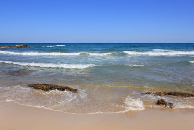 Girit Adası (Yunanistan) - Hersonissos Beach'te deniz