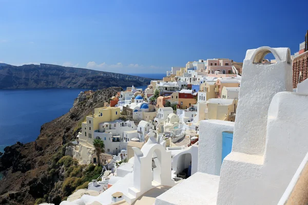 Amazing romantic view of Oia village at Santorini island, Greece — Stock Photo, Image