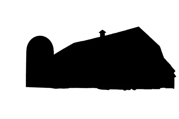 Silhouette barn — Stock Photo, Image