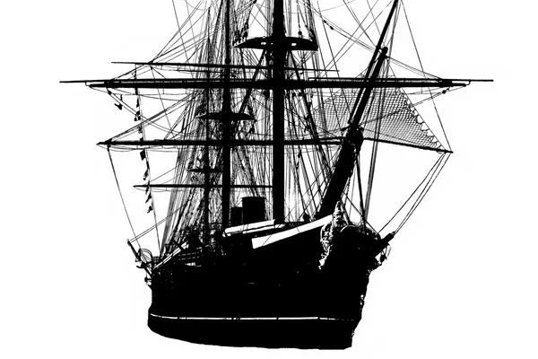 Tall ship silhouette — Stock Photo, Image