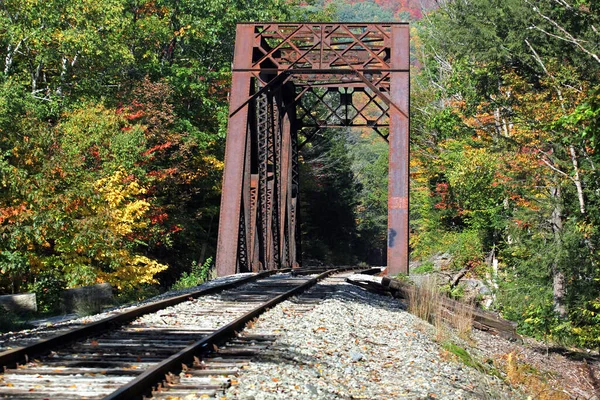 Rusty Old Train Bridge Fall Sunny Day — Foto de Stock