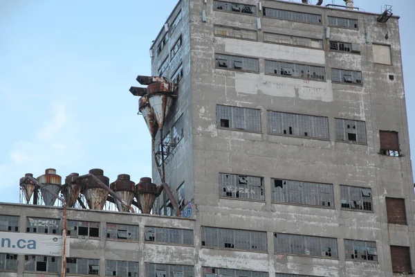 Old Abandoned Factory Storage Buildings Found Port Side — стоковое фото