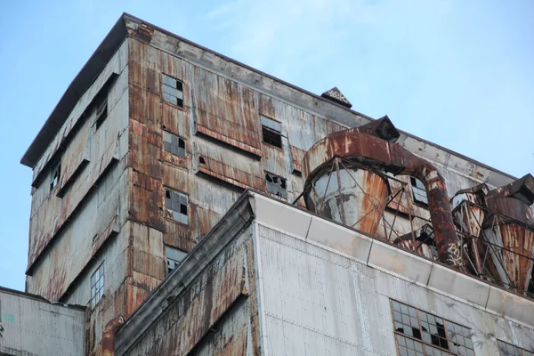 Старі Покинуті Фабричні Складські Будівлі Знайдені Стороні Порту — стокове фото