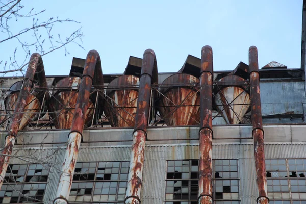 Old Abandoned Factory Storage Buildings Found Port Side — ストック写真