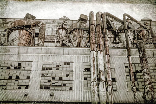 Старі Покинуті Фабричні Складські Будівлі Знайдені Стороні Порту — стокове фото
