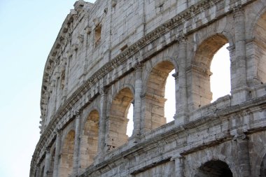 Various ruin sites in the city of Rome with historical backgrounds