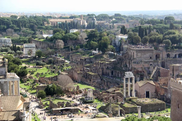 Varios Sitios Ruina Ciudad Roma Con Antecedentes Históricos — Foto de Stock