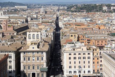 View of the city of Rome rooftops from different angels