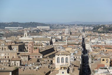 View of the city of Rome rooftops from different angels