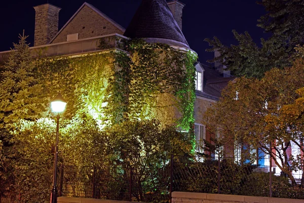 Vue Rue Vieux Montréal Canada Nuit — Photo