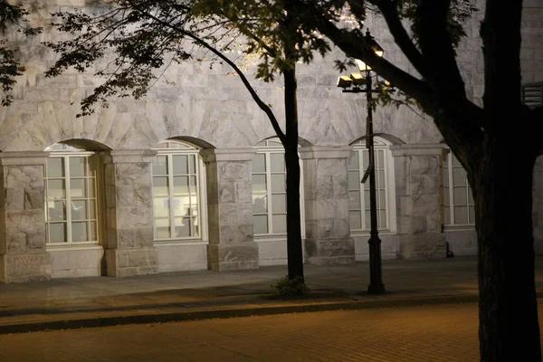 Vista Calle Del Antiguo Distrito Montreal Canadá Noche —  Fotos de Stock