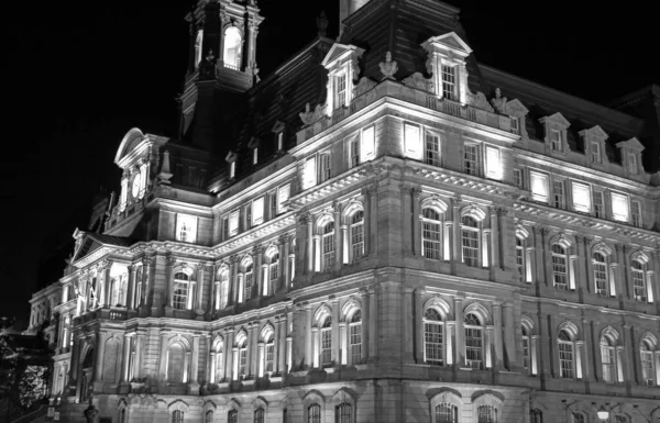 Vista Calle Del Antiguo Distrito Montreal Canadá Noche — Foto de Stock