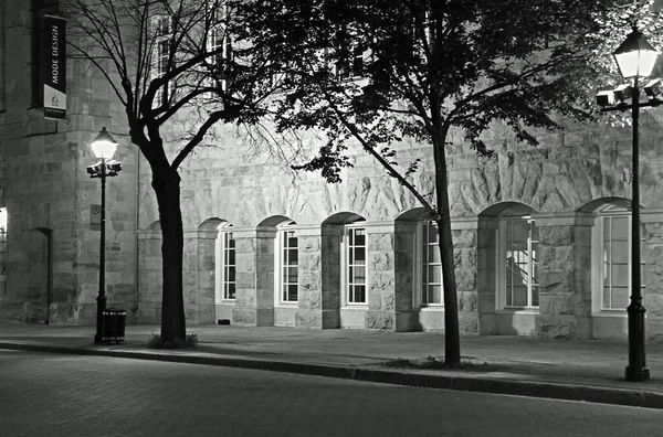 Vue Sur Rue Vieux Montréal Canada Nuit — Photo