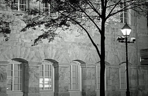 Vista Sulla Strada Del Quartiere Old Montreal Canada Durante Notte — Foto Stock