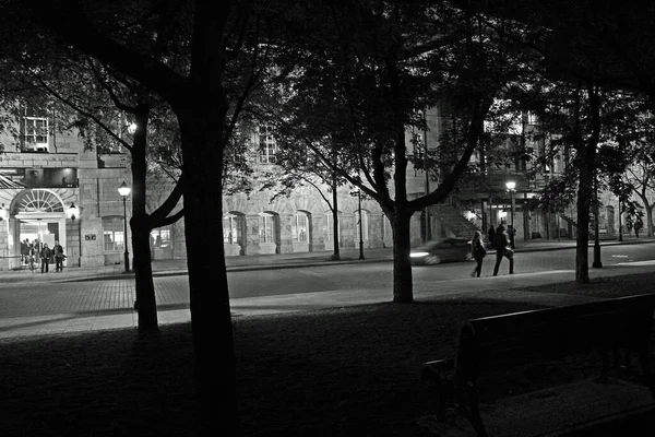 Straßenansicht Der Altstadt Von Montreal Kanada Der Nacht — Stockfoto