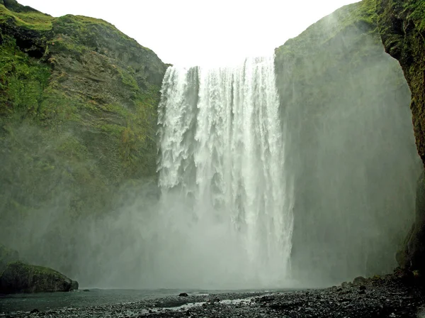 Wasserfall Der Küste Islands Herbst Gefunden — Stockfoto