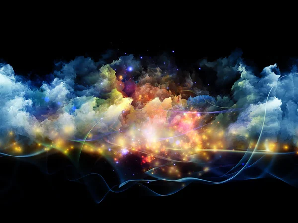 Барвисті тривимірні фрактальні хмари — стокове фото