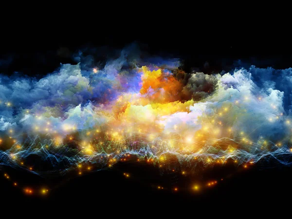 Fargerike tredimensjonale fraktale skyer – stockfoto
