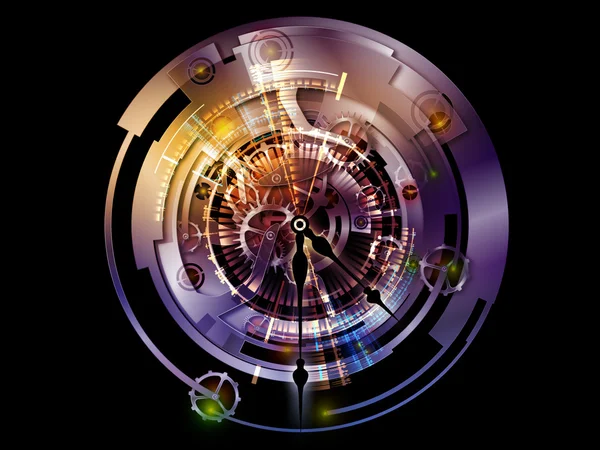 Візуалізація цифрових годинникового механізму — стокове фото
