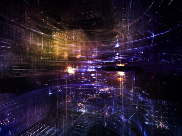 Lights of Fractal Metropolis — Stock Photo, Image