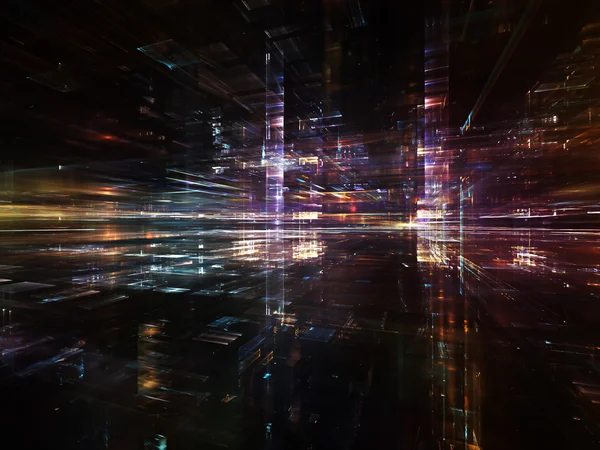 Lights of Fractal Metropolis — Stock Photo, Image