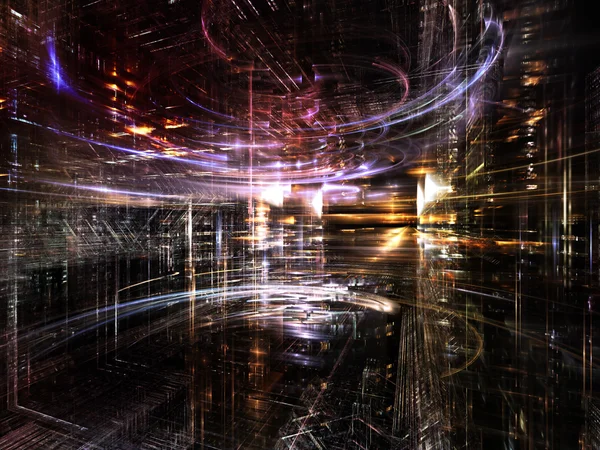 Lights of Fractal Metropolis — Stock Photo, Image