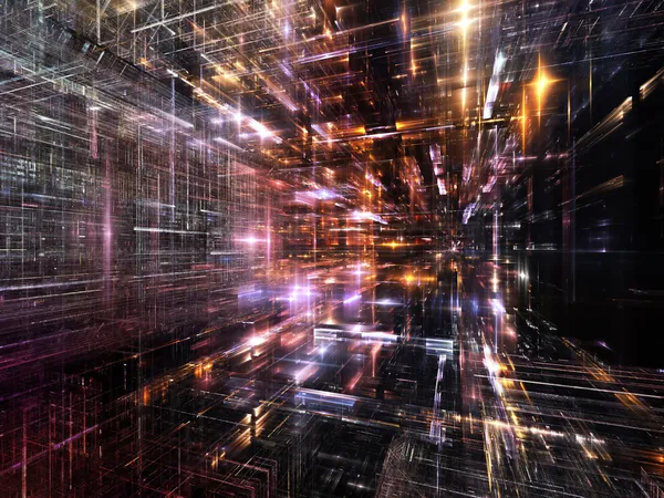 Luces de la metrópolis fractal — Foto de Stock