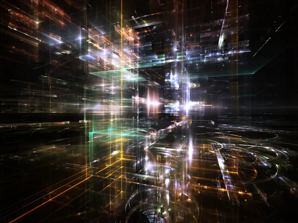 Lichten van fractal metropool — Stockfoto