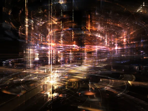 Visión de la metrópolis fractal — Foto de Stock