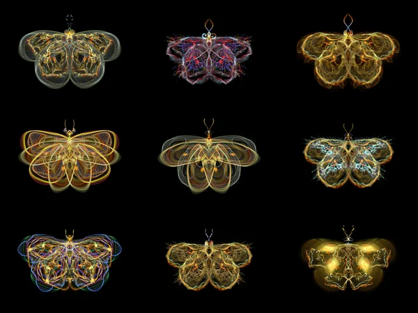 仮想フラクタル蝶 — ストック写真