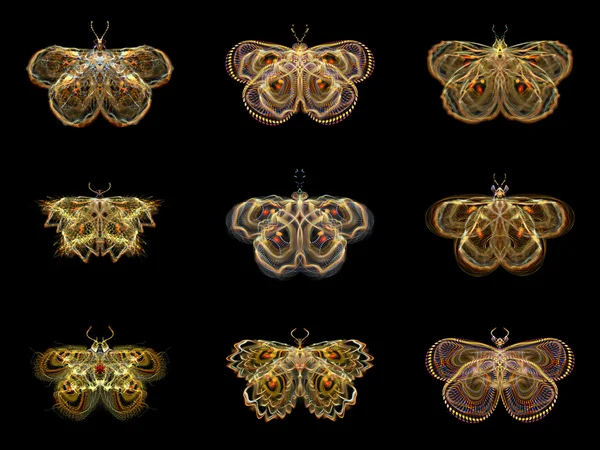 Virtual Fractal Butterflies — Stock Photo, Image