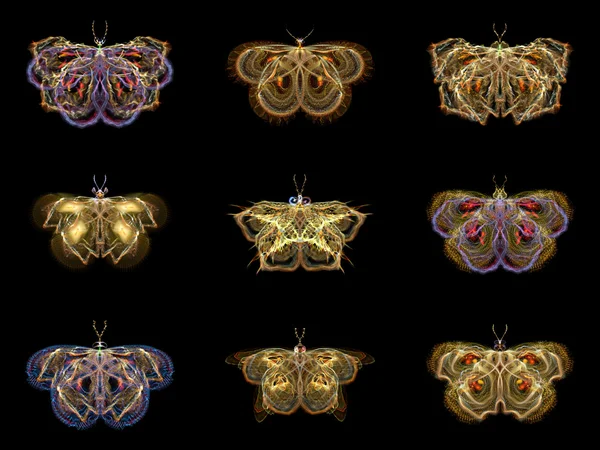 Virtual Fractal Butterflies — Stock Photo, Image