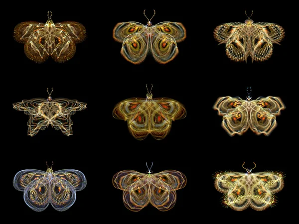 Virtual Fractal Butterflies — Stock Photo, Image