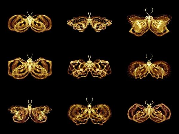 Collection of Fractal Butterflies — Stock Photo, Image