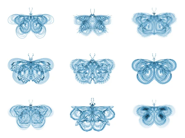 Virtual Fractal Butterflies — Stock Photo, Image