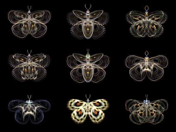 Virtual Fractal Butterflies — Stock Photo, Image