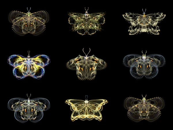 Virtual Fractal Butterflies — Stock Photo, Image