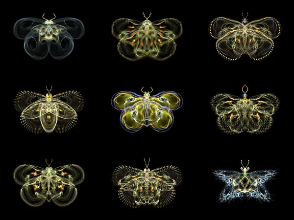 虚拟分形蝴蝶 — 图库照片