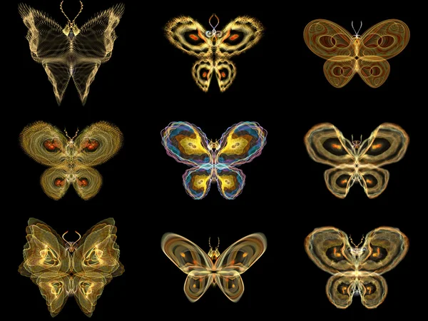 Mariposas fractales virtuales — Foto de Stock