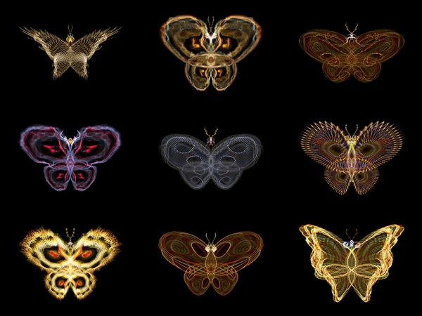 Virtual Fractal Butterflies — Stock Photo, Image