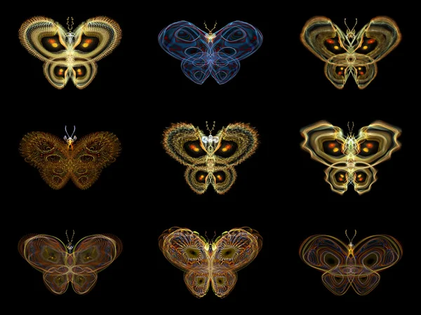 Εικονική fractal πεταλούδες — Φωτογραφία Αρχείου