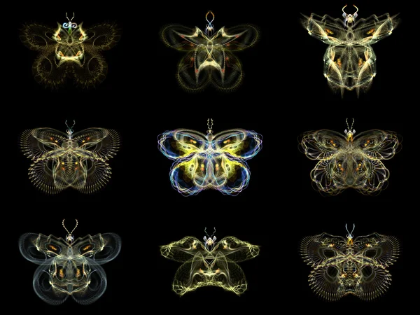 Virtual Fractal Butterflies — Stock Photo, Image